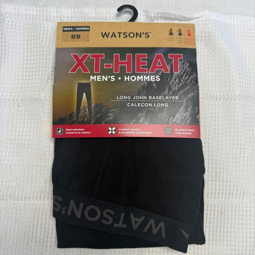 Watsons XT-HEAT Mens Black Thermal Long John Baselayer Pants Medium Warmest New